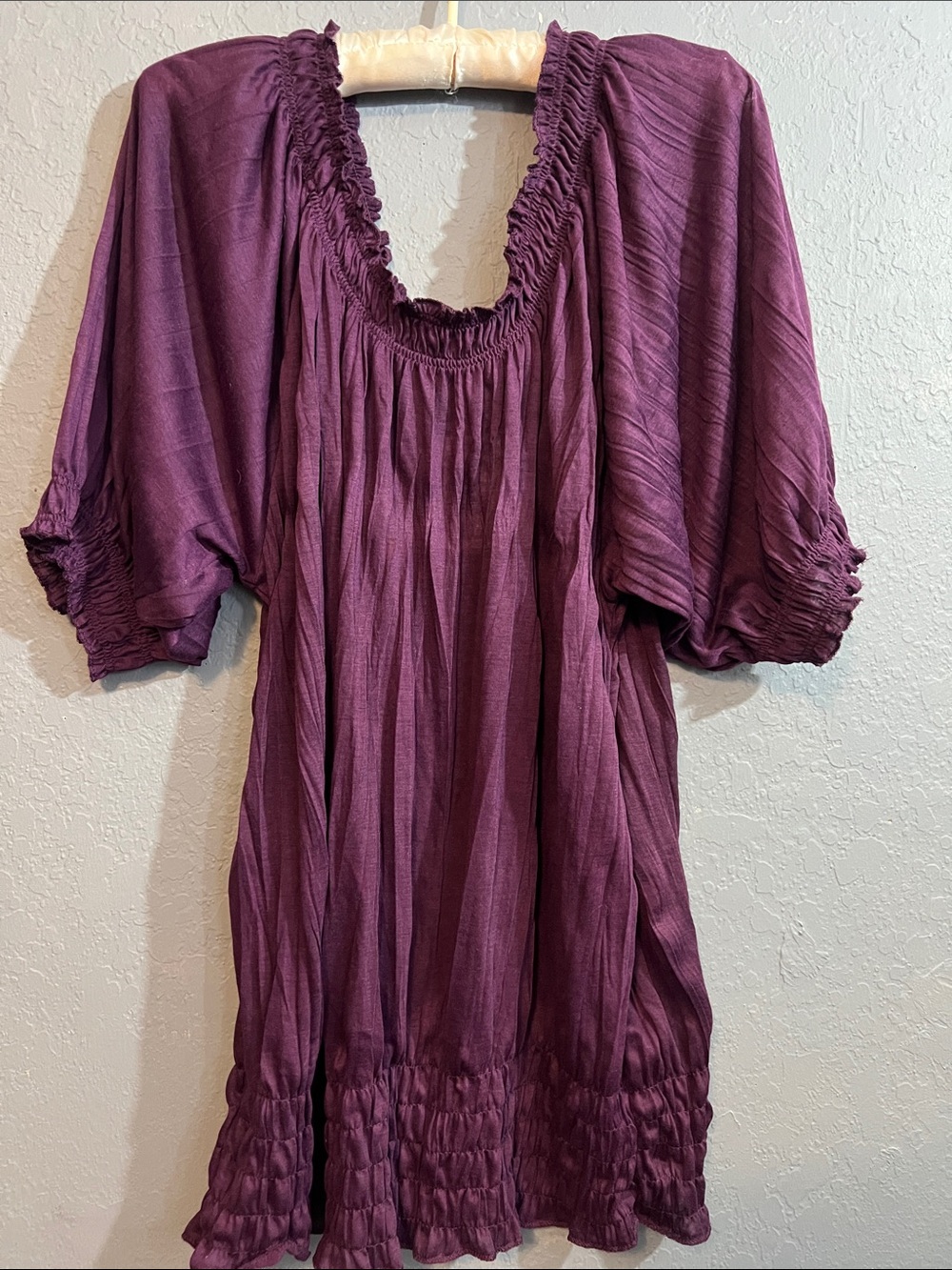 Allie & Rob Plum Smocked Scoop-Neck Tunic